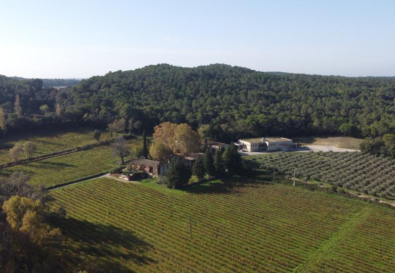 Domaine viticole Cotes du Rhône à vendre vue aérienne